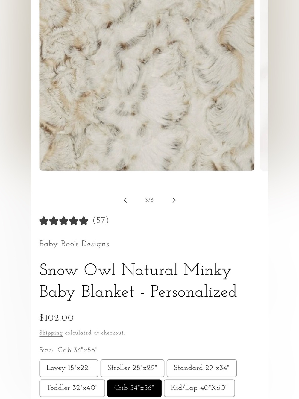 Baby Boo’s Designs Snow Owl Natural Minky Baby Blanket NWOT - Picture 3 of 3
